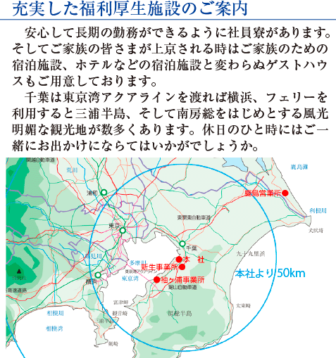 充実した福利厚生施設のご案内